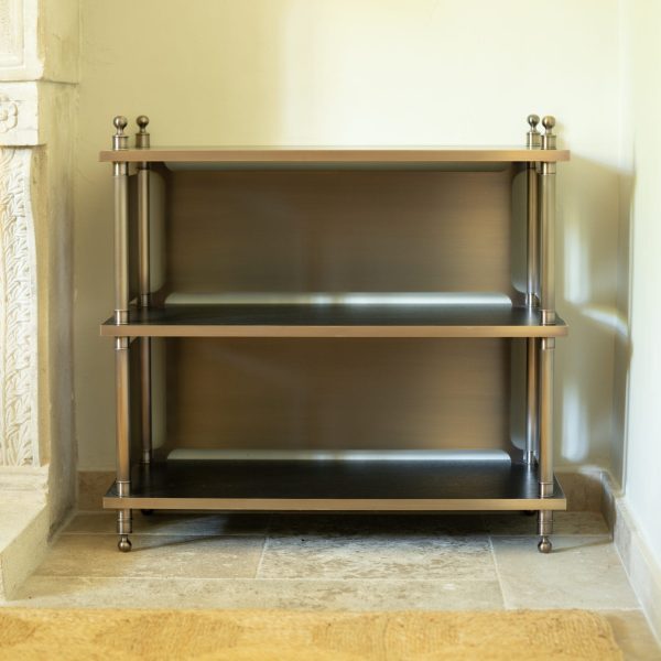 Brass & Ebonised Walnut Hi-Fi Stand