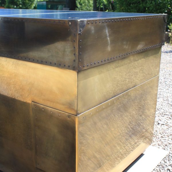 Brass & Leather Reception Desk