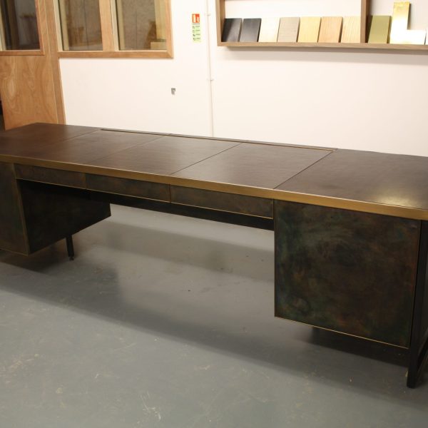 Leather, Zinc & Brass Desk